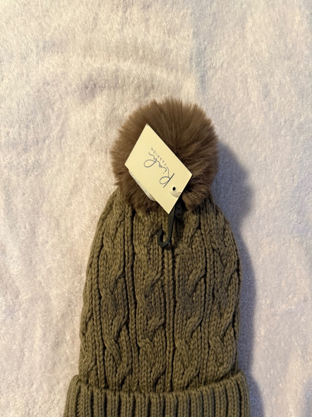Riah Fashion pom-pom beanie - sage green